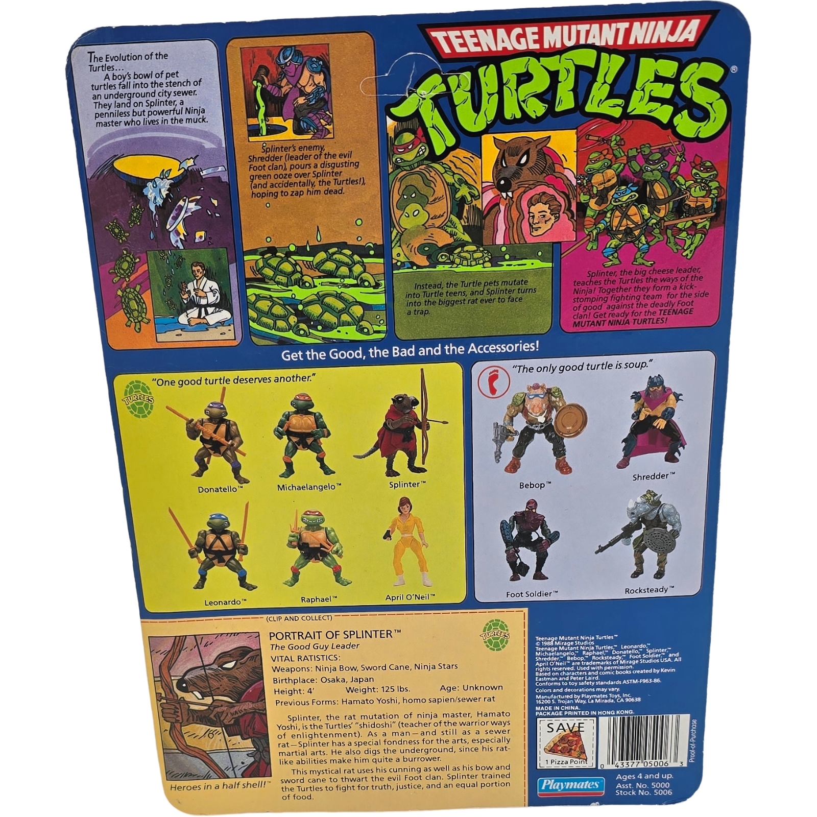 1988 TMNT Splinter 10-back MOSC - Buy Transformers